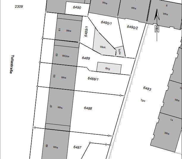 Auszug Lageplan Mehrfamilienhaus Karlsruhe