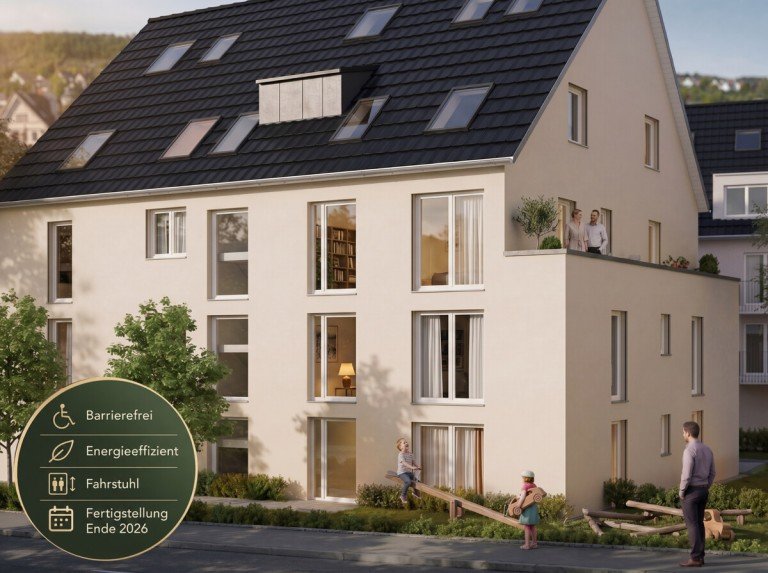 KI-Visualisierung Stuttgart / Feuerbach Etagenwohnung 3,5-Zi.-Neubau mit Balkon & Aufzug | barrierefrei in Stuttgart-Feuerbach