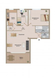Grundriss Willkommen in Ihrer 3-Zimmer Wohnung in zentraler Lage in Ettlingen!