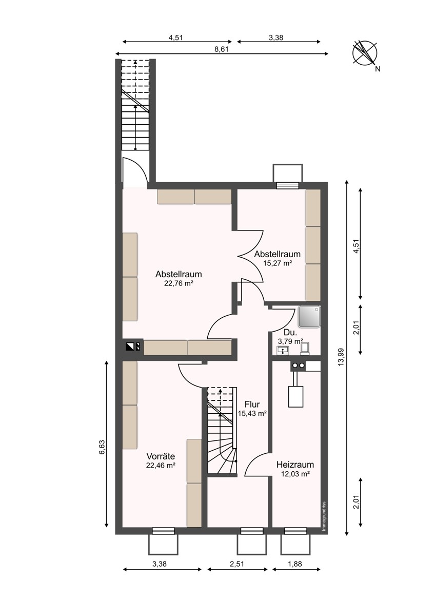 Grundriss UG Einfamilienhaus Karlsruhe