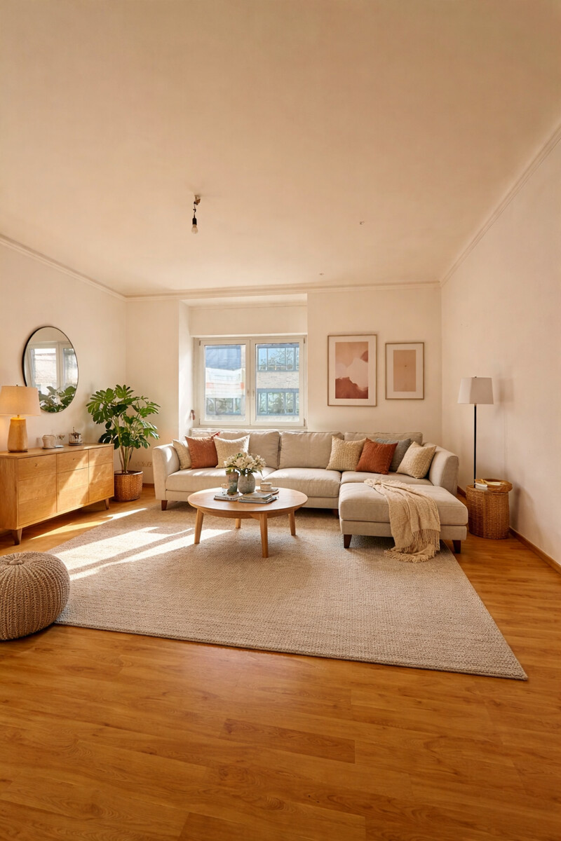 Wohnzimmer m�bliert Etagenwohnung Karlsruhe