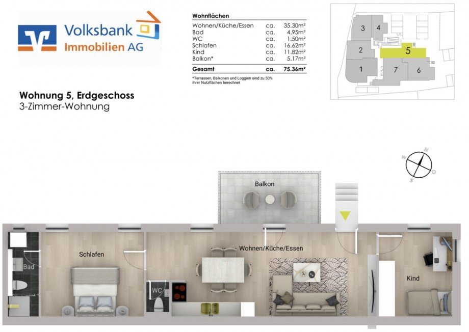 Grundriss Erdgeschosswohnung Keltern / Ellmendingen