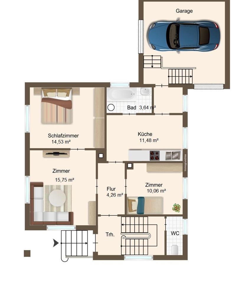EG Grundriss Mehrfamilienhaus Pfinztal