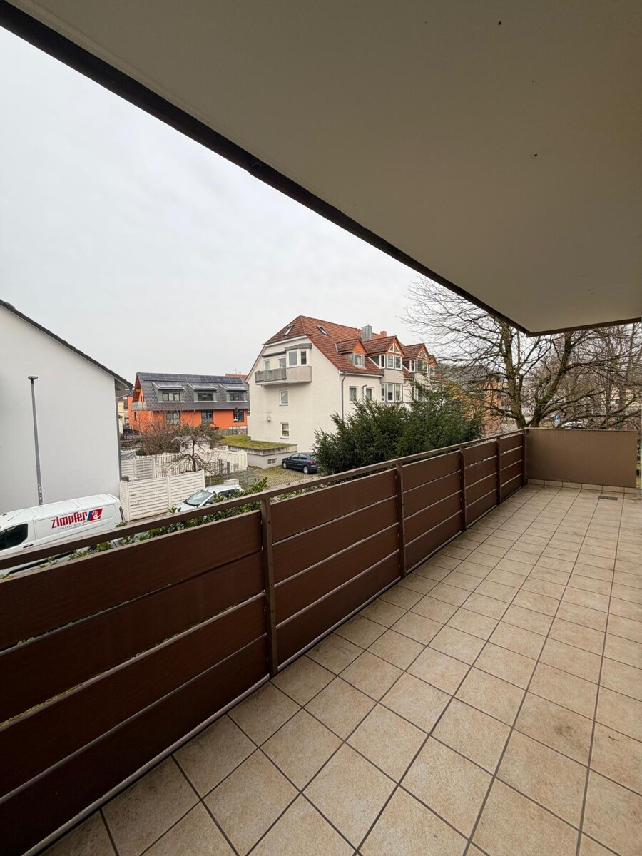 Blick aus dem Balkon Etagenwohnung Ettlingen