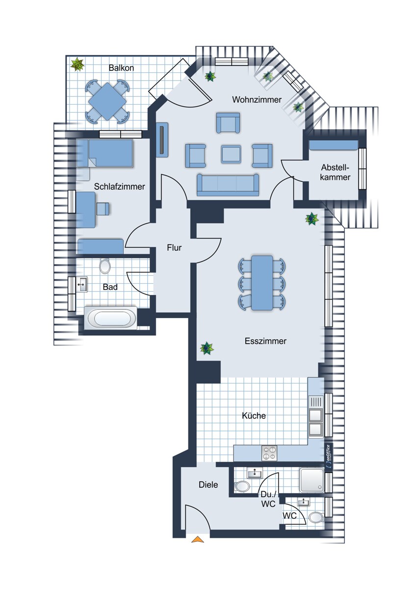 Grundriss Etagenwohnung Karlsruhe