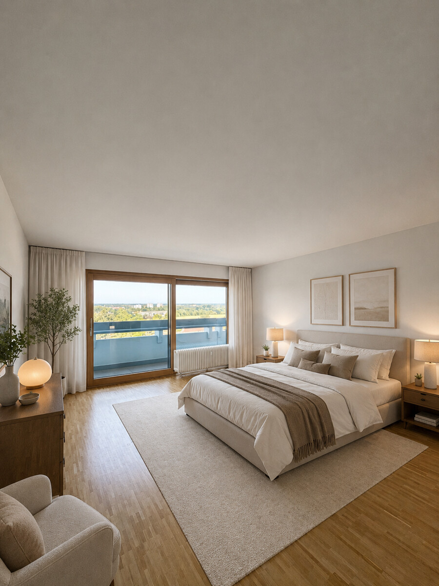 KI-Visualisierung Schlafzimmer Etagenwohnung Ettlingen