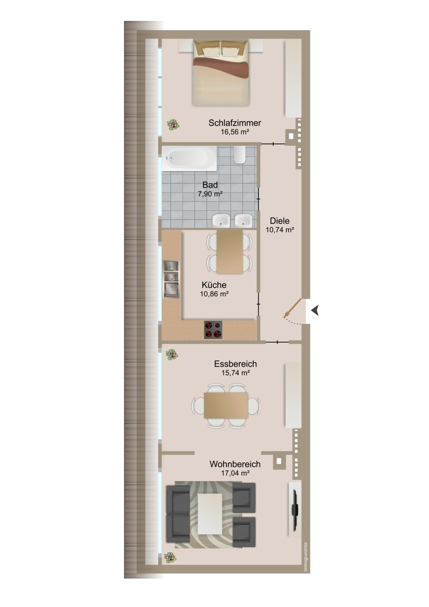 Grundriss Etagenwohnung Karlsruhe / Durlach