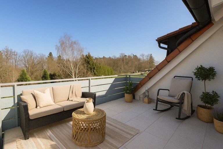 Visualisierung Balkon Bad Herrenalb-Neusatz Etagenwohnung Wohnen mit Weitblick - Maisonetteidylle im Herzen des Schwarzwalds