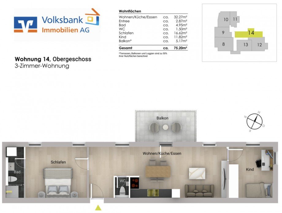 Grundriss Etagenwohnung Keltern / Ellmendingen