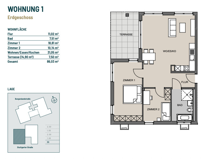 Grundriss Etagenwohnung Stuttgart / Feuerbach