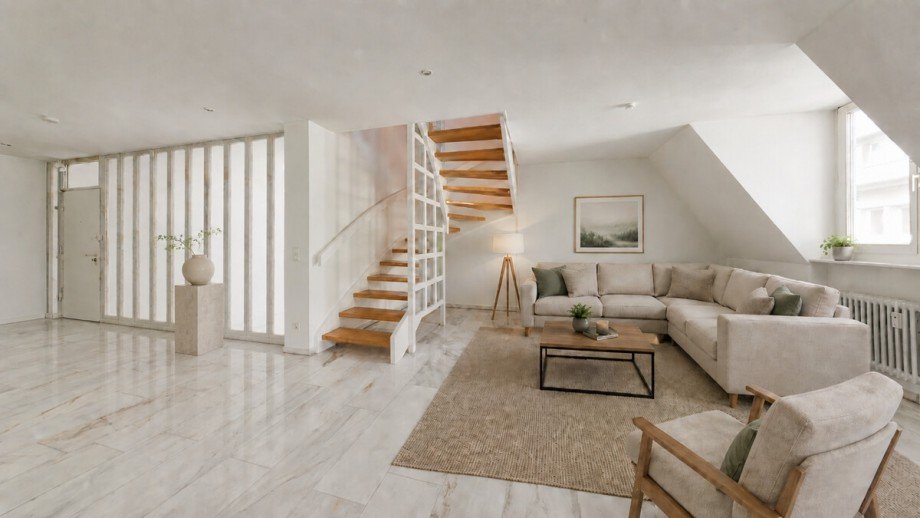 Wohnzimmer (KI-Visualisierung) Maisonettewohnung Ettlingen