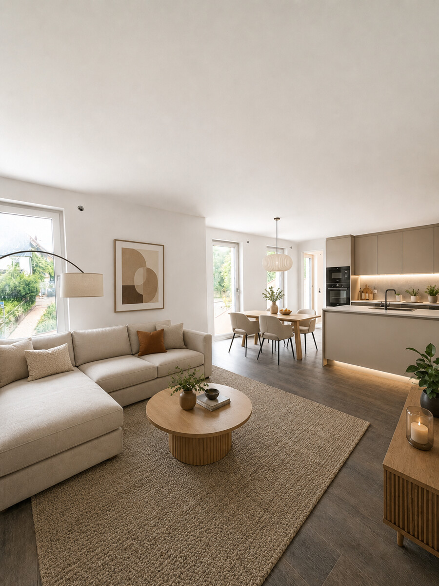 KI-Visualisierung Erdgeschosswohnung Kieselbronn