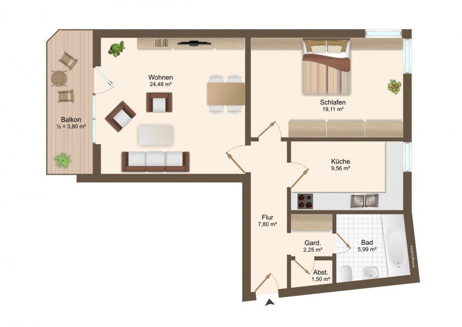 Grundriss Erdgeschosswohnung Heidelberg