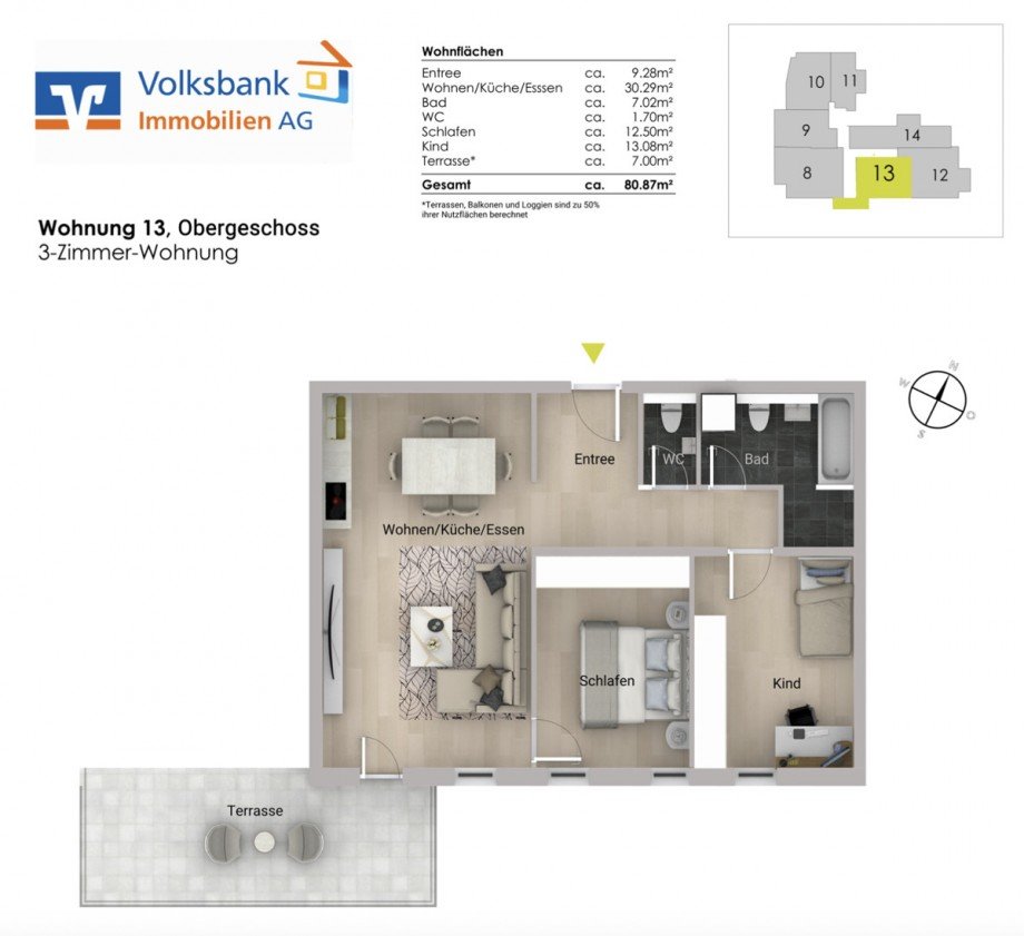 Grundriss Etagenwohnung Keltern / Ellmendingen