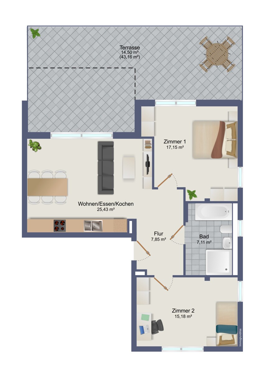 Grundriss Etagenwohnung Stuttgart / Feuerbach