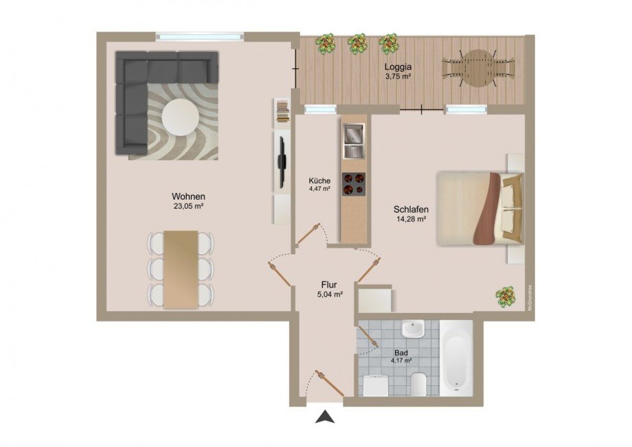 Grundriss Etagenwohnung Stutensee