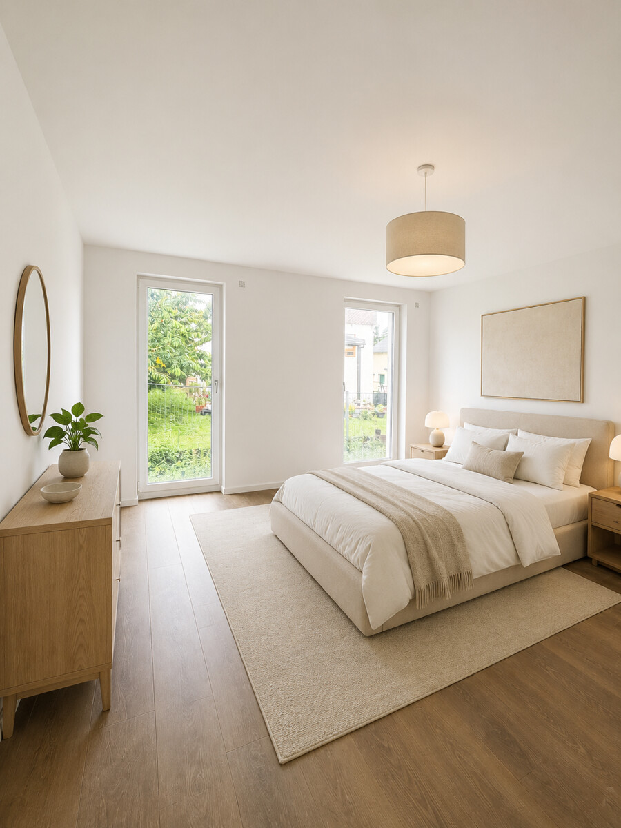 KI-Visualisierung Schlafzimmer Maisonettewohnung Kieselbronn