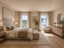 Schlafzimmer (KI-Visualisierung) Gestalten Sie Ihr neues Zuhause: Doppelhaush�lfte im Rohbauzustand in Pfinztal-S�llingen