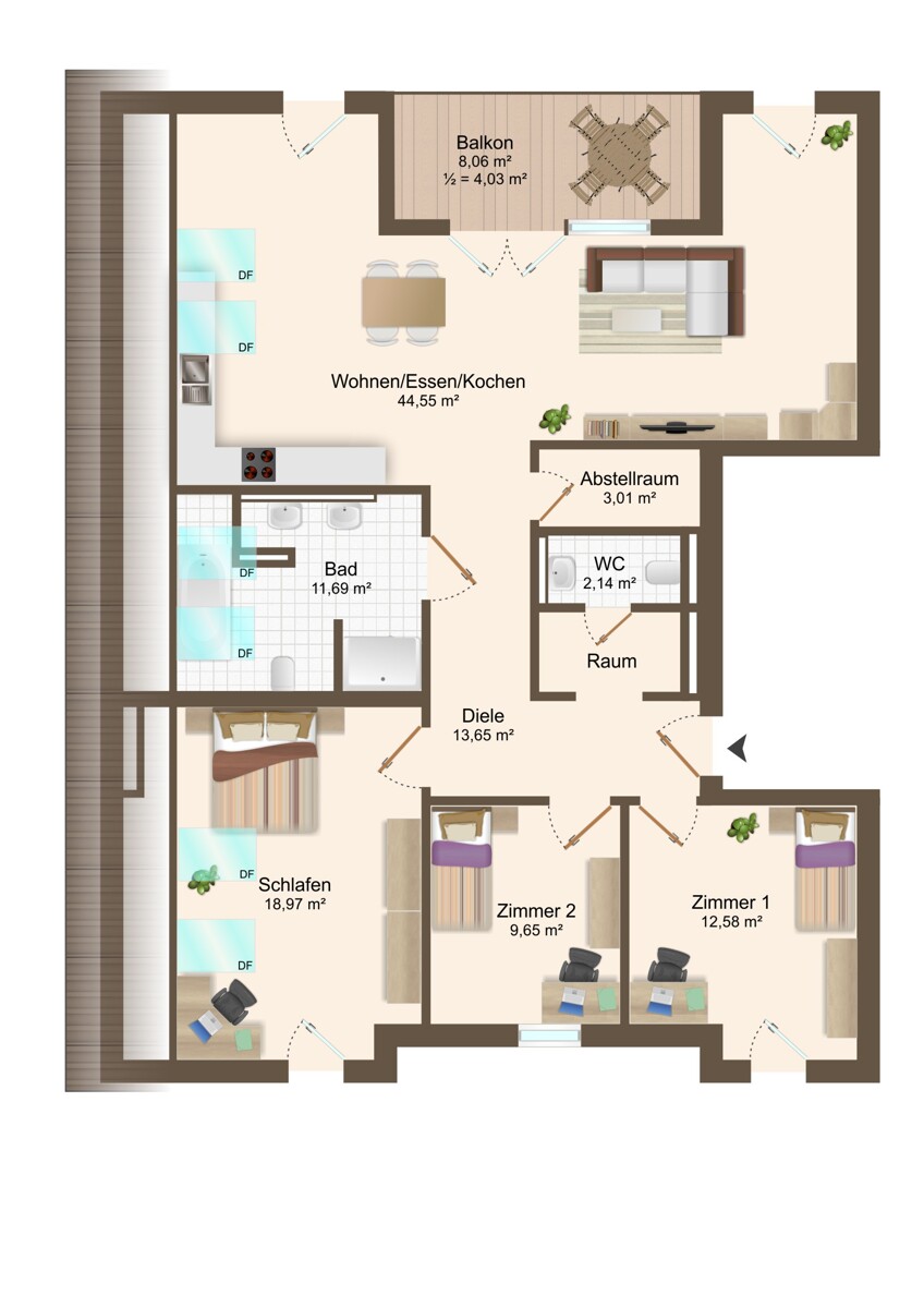 Grundriss Dachgeschosswohnung Kieselbronn
