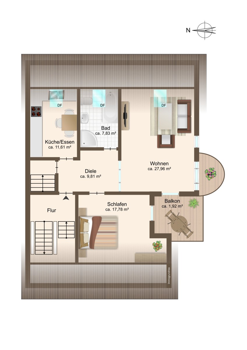 Dachgeschoss Dachgeschosswohnung Waldbronn