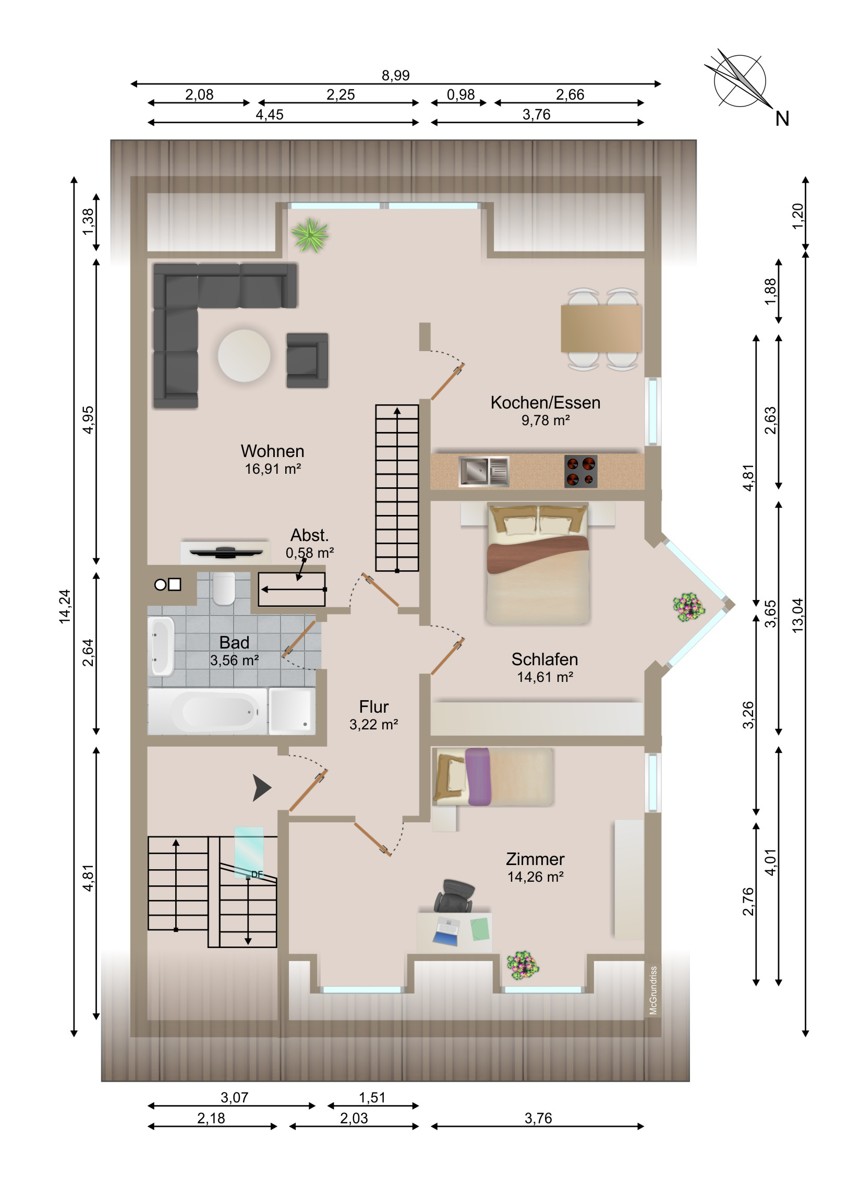 OG Maisonettewohnung Ettlingen-Spessart