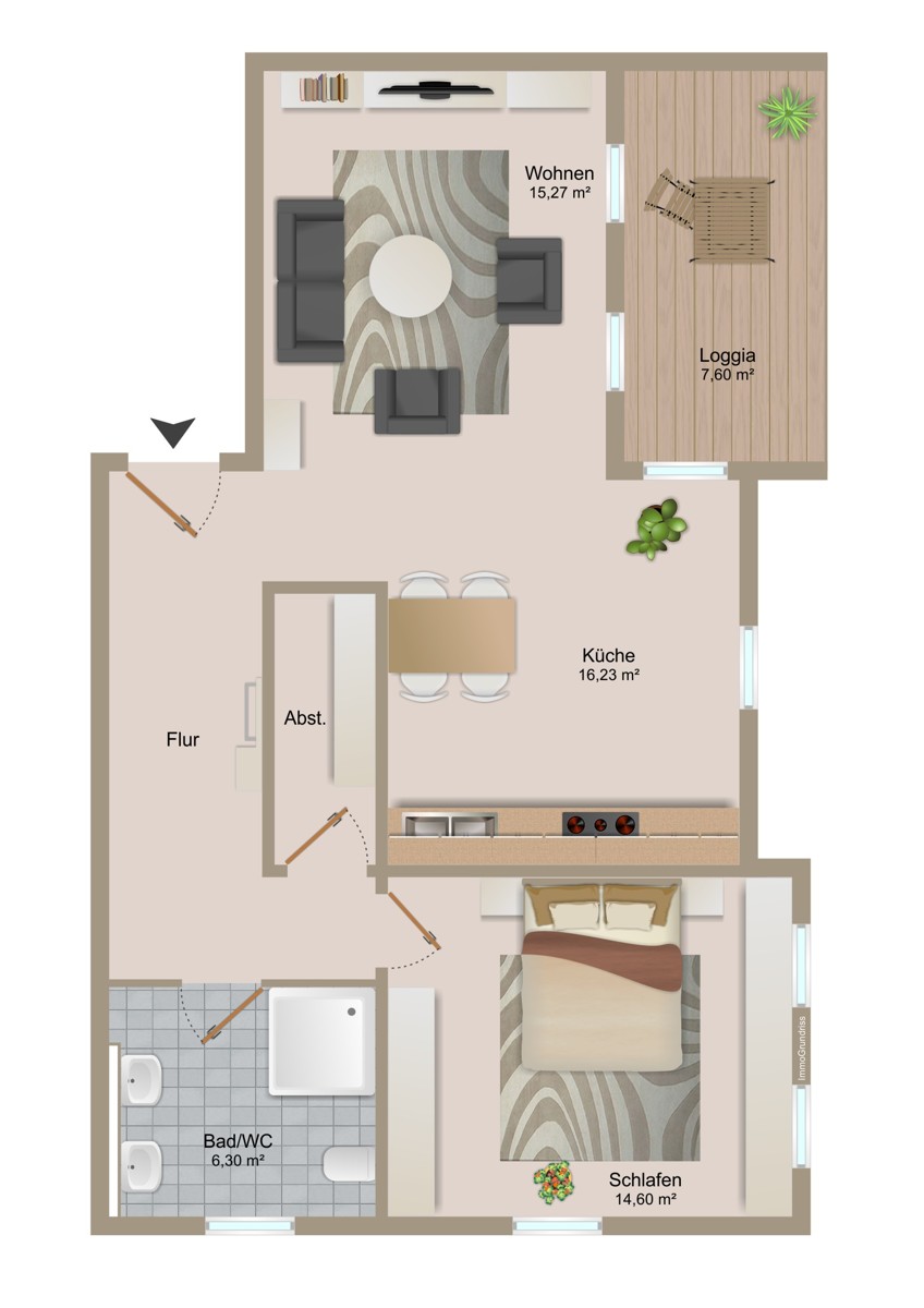 Grundriss EG Erdgeschosswohnung Kieselbronn