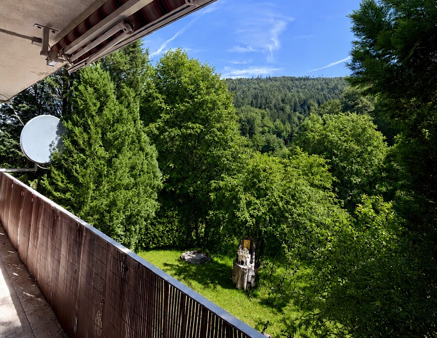Balkon mit herrlichem Blick ins Gr�ne (KI-Visualisierung) Erdgeschosswohnung Bad Herrenalb