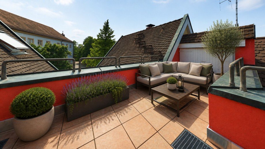 Dachterrasse (KI-Visualisierung) Maisonettewohnung Ettlingen
