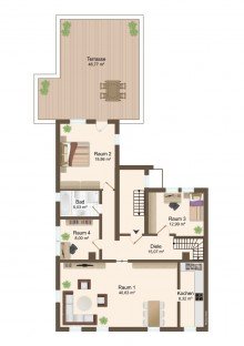 Grundriss 2.OG Riesige und lichtdurchflutete Maisonettewohnung mit Garten