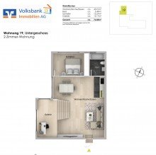 Grundriss Gro�z�gige 2-Zimmer-Wohnung im Untergeschoss