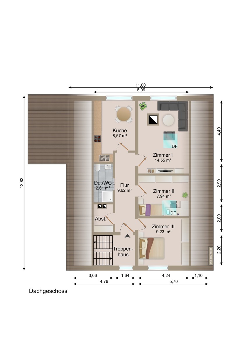 Grundriss Dachgeschosswohnung Gaggenau