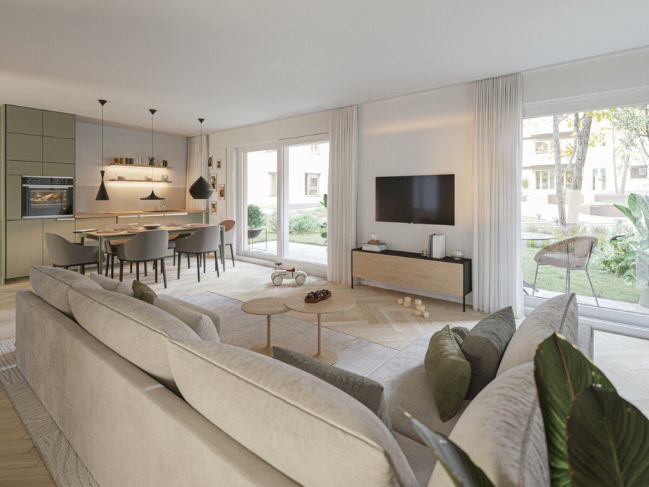 Wohnbereich mit K�che Etagenwohnung Birkenfeld