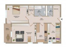 Grundriss Erholsame Drei-Zimmer-Wohnung im Kurort Bad Herrenalb mit herrlichem Panoramablick