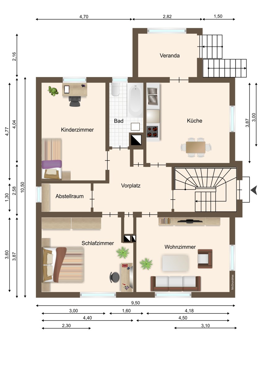 EG Zweifamilienhaus Ettlingen / Spessart