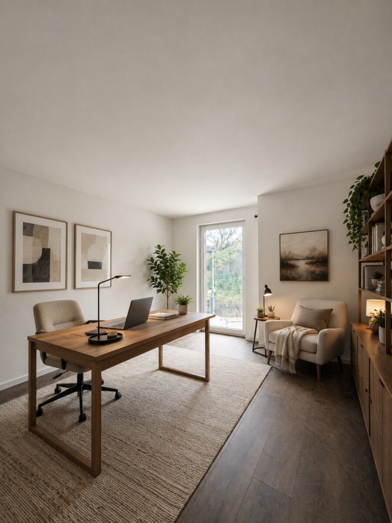 KI-Visualisierung B�ro Kieselbronn - Kieselbronn Erdgeschosswohnung Elegante 4-Zimmer-Erdgeschosswohnung mit Terrasse in Kieselbronn.