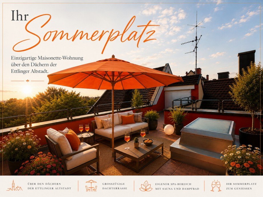 Ihr Sommerplatz (KI generiert) Maisonettewohnung Ettlingen