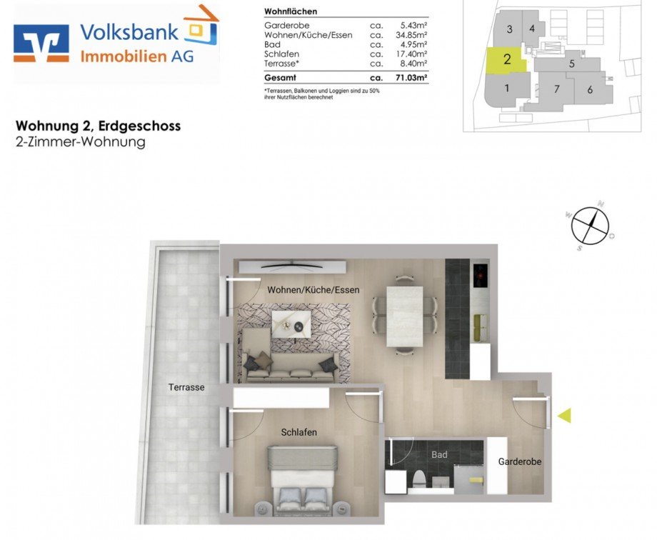 Grundriss Erdgeschosswohnung Keltern / Ellmendingen