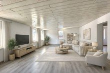 Wohnzimmer m�bliert Riesige und lichtdurchflutete Maisonettewohnung mit Garten