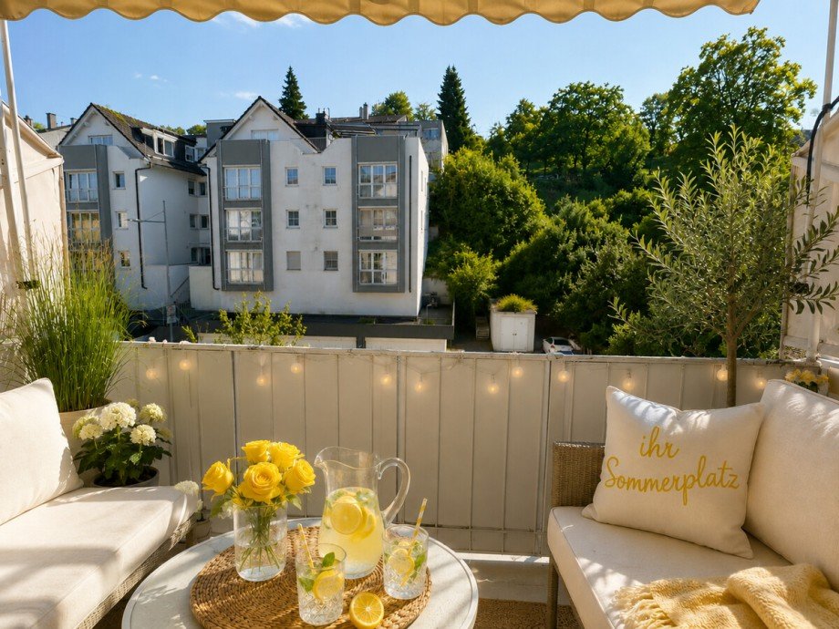 Ihr Sommerplatz- Balkon (KI-Visualisierung) Etagenwohnung Pforzheim / Br�tzingen