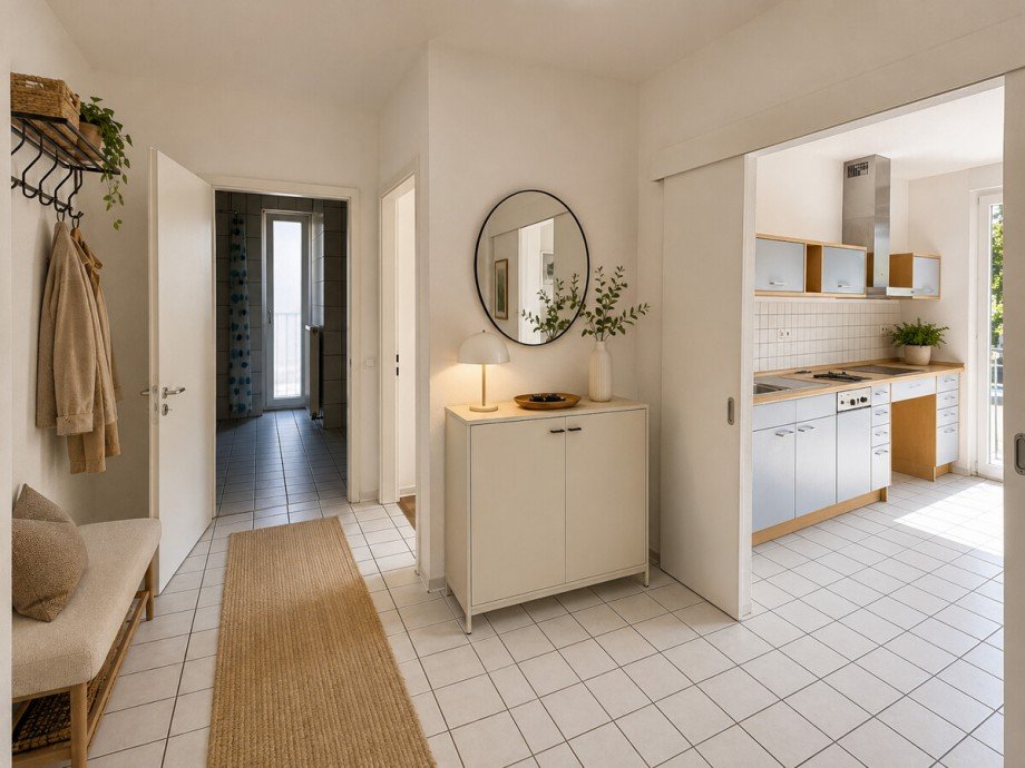 Flur (KI-Visualisierung) Etagenwohnung Karlsruhe
