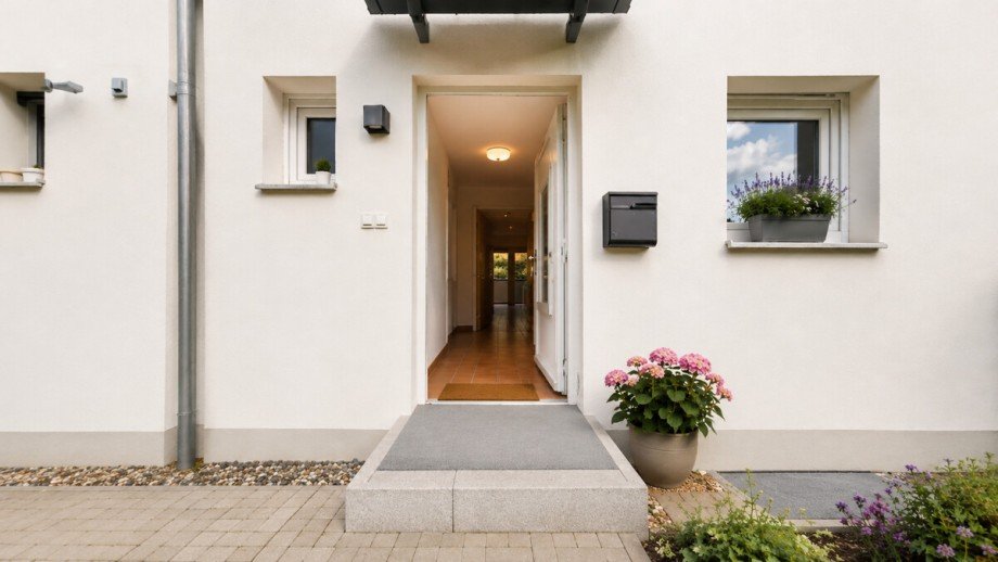 Repr�sentativer Hauseingang (KI-Visualisierung) Reihenendhaus Baden-Baden