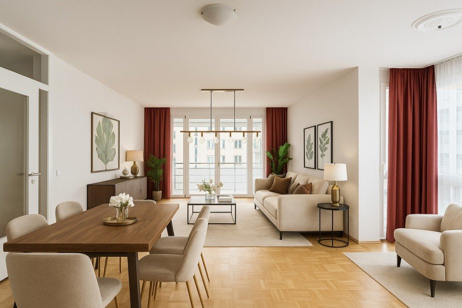 Visualisierung Wohnzimmer Etagenwohnung Karlsruhe