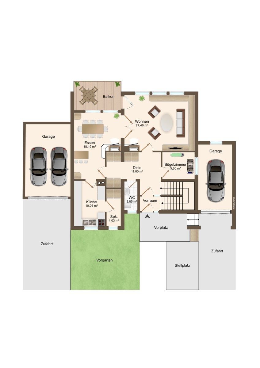 Erdgescho� Zweifamilienhaus Marxzell-Schielberg