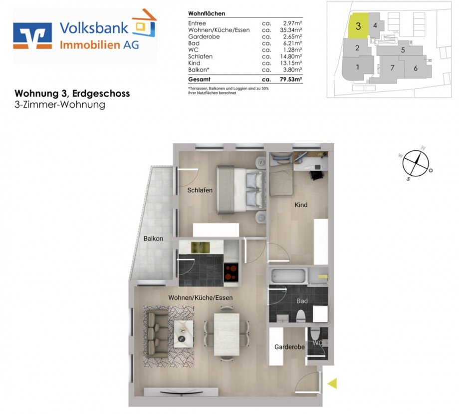 Grundriss Erdgeschosswohnung Keltern / Ellmendingen