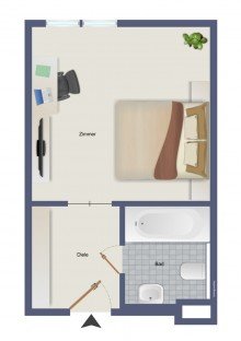 Grundriss Hotelappartement im ACHAT Hotel Neustadt - Attraktive Kapitalanlage mit langfristigem Pachtvertrag