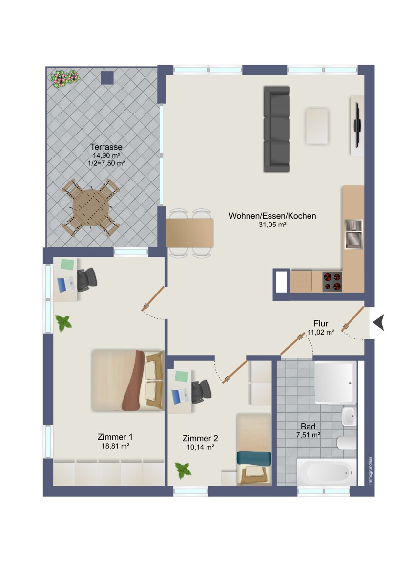Grundriss Etagenwohnung Stuttgart / Feuerbach