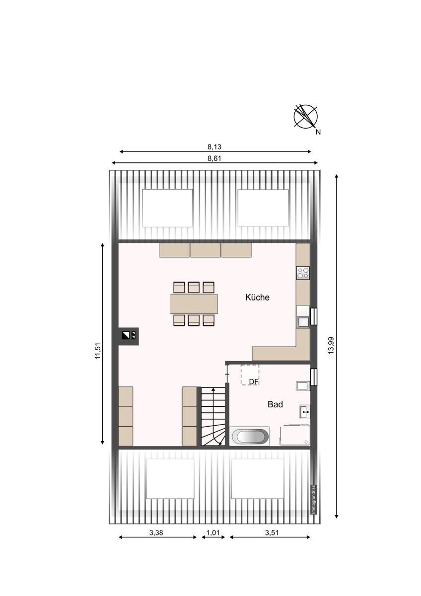 Grundriss DG Einfamilienhaus Karlsruhe