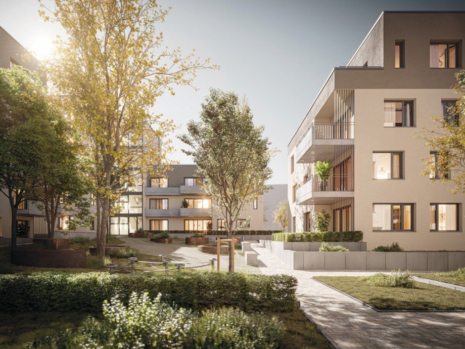 Hof- und Gr�nfl�chenansicht Etagenwohnung Birkenfeld