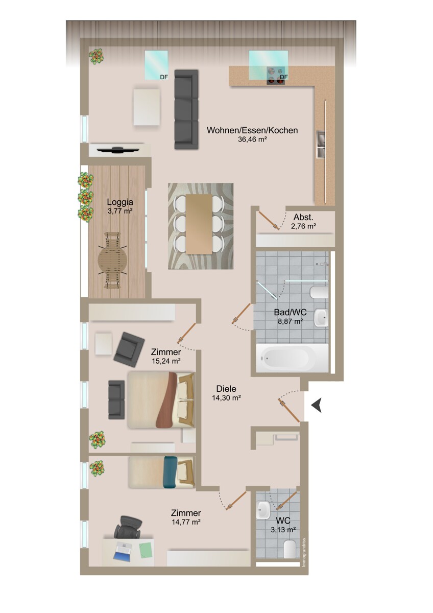 Grundriss ETW Nr. 12 Dachgeschosswohnung Kieselbronn